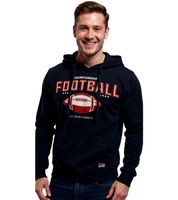 Sweat à capuche U.S. SPORT AMERICA pour homme, motif football, pull en coton, sweat à capuche décontracté, noir ou bleu foncé