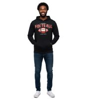 U.S. SPORT AMERICA Herren Hoodie mit Kapuze und Football-Motiv Baumwoll-Pullover Freizeit-Hoody in Schwarz oder Dunkelblau