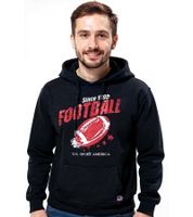 Sweat à capuche U.S. SPORT AMERICA pour homme, motif football, pull en coton, sweat à capuche décontracté, noir ou bleu foncé