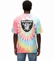 RE:COVERED X NFL Las Vegas Raiders Herren T-Shirt mit Logo-Print Baumwoll-Shirt Rundhals-Shirt in Bunt Grau/Weiß oder Grau