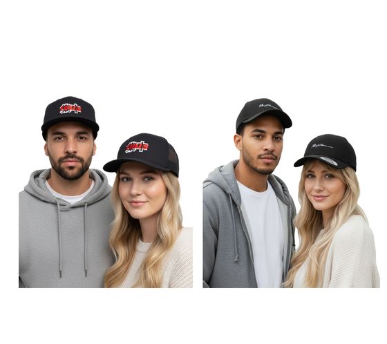 Stylish FOKUS x DEF Snapback Adjustable Everyday Cap in Black/Red or Black/White