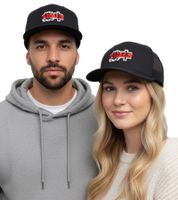 Casquette ajustable FOKUS x DEF Snapback élégante au quotidien, disponible en noir/rouge ou noir/blanc