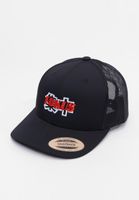 Casquette ajustable FOKUS x DEF Snapback élégante au quotidien, disponible en noir/rouge ou noir/blanc