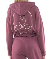 YOU DO YOU Women's Cropped Hoodie with Hood, Everyday Sweater, Yoga Fashion in Mahogany Brown, Khaki, or Antique Pink