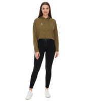 YOU DO YOU Women's Cropped Hoodie with Hood, Everyday Sweater, Yoga Fashion in Mahogany Brown, Khaki, or Antique Pink