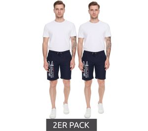 2-pack GEOGRAPHICAL NORWAY Quara Men's Swim Trunks with Logo Print, Swim Shorts with Pockets, Swim Shorts 001 Navy