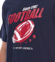 2er Pack U.S. SPORT AMERICA Herren T-Shirt Basic Baumwoll-Shirt Rundhals-Shirt Kurzarm in Blau/Schwarz, Schwarz/Weiß oder Blau/Weiß