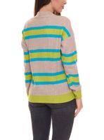 Cardigan Aniston CASUAL pour femme : Cardigan tendance à boutons et rayures contrastées beige/bleu/vert ou noir/orange/violet
