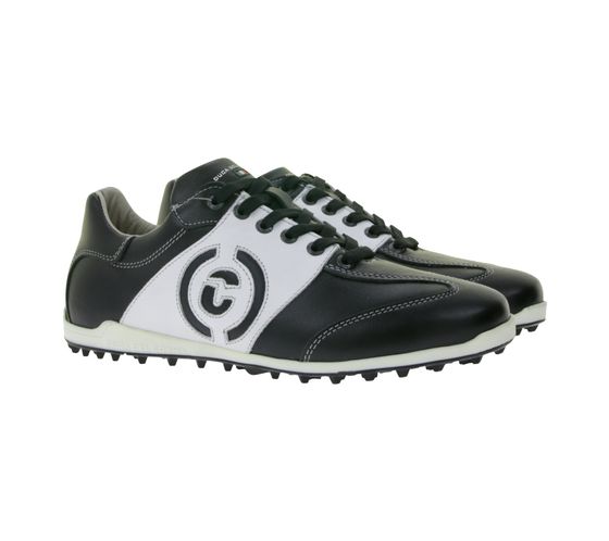 Scarpe da golf da uomo DUCA DEL COSMA Valderama con sistema di calza impermeabile, scarpe in vera pelle, scarpe sportive, 121258-109 Nero