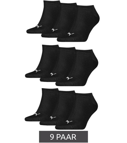 9 pares de calcetines de algodón PUMA, calcetines deportivos lisos, calcetines cortos, 261080001 300 043 Negro