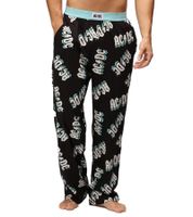 RE:COVERED X ACDC Loungepants Herren Schlafanzug-Hose mit ACDC Allover-Print Pyjama-Hose in Schwarz/Rot oder Schwarz/Hellblau