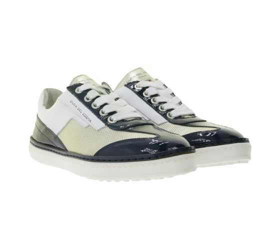 Scarpe da golf da donna DUCA DEL COSMA Trophy, in vera pelle con vernice, scarpe sportive, 150281-31 Blu/Oro