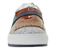 Zapatos DUCA DEL COSMA Pine de piel auténtica para mujer con charol, calzados brillantes para el día a día 150591-61 Plata/Azul/Rojo