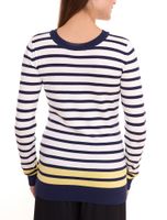 Suéter de punto DELMAO para mujer con tapeta decorativa y manga larga en rojo/azul oscuro o azul/blanco