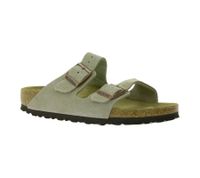 Chaussons BIRKENSTOCK Arizona en daim pour femme et homme, fabriqués en Allemagne, largeur étroite, 51463 Taupe-Gris