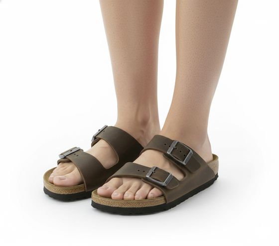 Chaussons BIRKENSTOCK Arizona en cuir nubuck pour femmes et hommes, fabriqués en Allemagne, largeur étroite, 1027039 Kaki