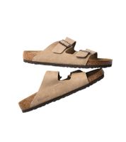 Chaussons BIRKENSTOCK Arizona en cuir nubuck pour homme et femme, fabriqués en Allemagne, largeur étroite, 352203 Marron