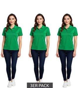 3-Pack ELEVATE Helios Women's Polo Shirt, Cotton Pique Knit, 180 g/m², 3810769 Green 3-Pack ELEVATE Helios Women's Polo Shirt, Cotton Pique Knit, 180 g/m², 3810769 Green