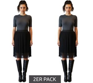 Confezione da 2 gonne a pieghe da donna ZEGY, gonna midi estiva semplice, 1052 nero Confezione da 2 gonne a pieghe da donna ZEGY, gonna midi estiva semplice, 1052 nero