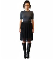 2er Sparpack ZEGY Damen Plissee-Rock schlichter Sommer-Rock Midi-Rock 1052 Schwarz