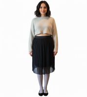 2er Sparpack ZEGY Damen Plissee-Rock schlichter Sommer-Rock Midi-Rock 1052 Schwarz