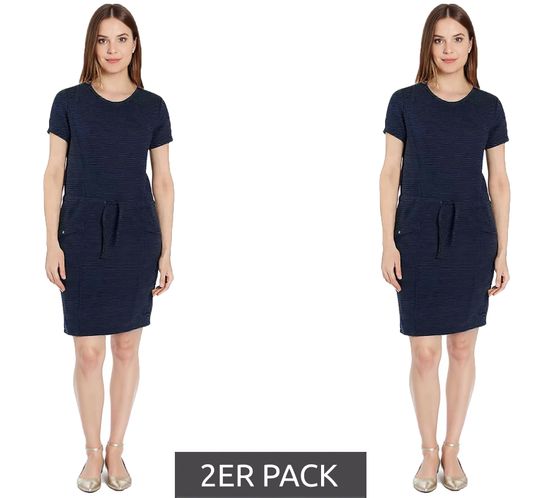 Vestido de verano POLARINO para mujer, minivestido, elegante vestido camisero, vestido de vacaciones, 24164953, azul oscuro, paquete de 2