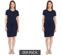 2er Sparpack POLARINO Damen Sommer-Kleid Mini-Kleid stylisches Shirt-Kleid Urlaubs-Kleid 24164953 Dunkelblau