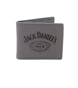 Portefeuille Jack Daniel's en cuir avec logo, gris/noir Portefeuille Jack Daniel's en cuir avec logo, gris/noir