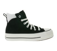 Converse Chuck Taylor All Star Puff Lift Damen Schuhe High Top Chucks mit Kunstfell-Futter am Schaftrand Echtleder Retro-Sneaker 132170C Schwarz