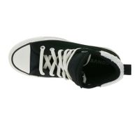 Converse Chuck Taylor All Star Puff Lift Damen Schuhe High Top Chucks mit Kunstfell-Futter am Schaftrand Echtleder Retro-Sneaker 132170C Schwarz