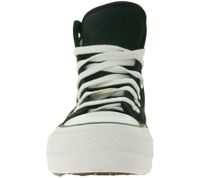Converse Chuck Taylor All Star Puff Lift Damen Schuhe High Top Chucks mit Kunstfell-Futter am Schaftrand Echtleder Retro-Sneaker 132170C Schwarz