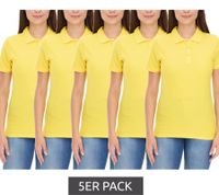 5er Sparpack ELEVATE Helios Damen Polo-Shirt Baumwolle Polo-Hemd Pique-Strick 180 g/m² 3810710 Gelb