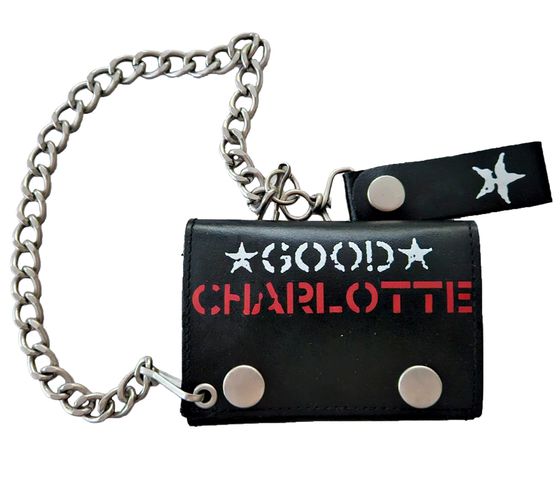 Good Charlotte Vinyl Stilvolle walisische Rockband Band-Brieftasche mit Logo-Schriftzug Portemonnaie Schwarz