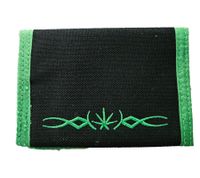 Cartera elegante y sublime de la banda con el logo, negra/verde