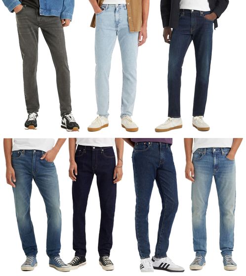 LEVI'S 512 Men's 5-Pocket Jeans, Cotton Denim Pants, 28833 in Gray or Blue