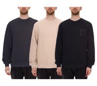 STONES Herren Baumwoll-Pullover zeitloser Basic-Sweater Sweatshirt Langarm-Shirt 400gsm in Dunkelgrau, Schwarz oder Beige