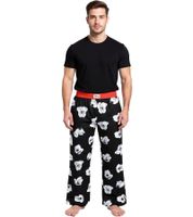RE:COVERED X Disney Mickey Mouse Loungepants Herren Schlafanzug-Hose mit Disney Print Baumwolle Pyjama-Hose RCDIF210 Schwarz, Blau oder Rot