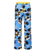 RE:COVERED X Disney Mickey Mouse Loungepants Herren Schlafanzug-Hose mit Disney Print Baumwolle Pyjama-Hose RCDIF210 Schwarz, Blau oder Rot