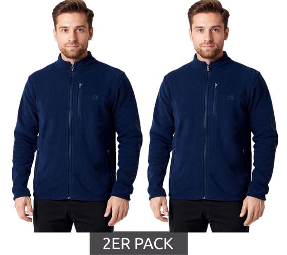 2-Pack Value Pack DANISH ENDURANCE Sustainable Men's Fleece Jacket, Oeko-Tex Certified 154000, Navy Blue