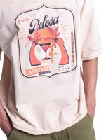 DWD Studioz Ipanema Herren T-Shirt Rundhals-Shirt mit großem Front-Print in Schwarz oder Beige