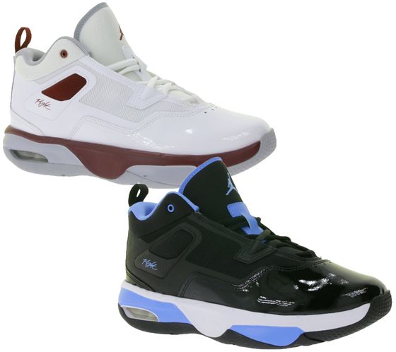 NIKE JORDAN Stay Loyal 3 Kids' Sneakers for Girls and Boys, Genuine Leather, Low-Top Basketball Shoes, FB9922, White/Red or Black/Blue