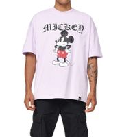 RE:COVERED X Disney Herren T-Shirt mit verschiedenen Styles und Mickey Mouse Prints Baumwoll-Shirt Rundhals in Weiß, Schwarz, Violett, Blau