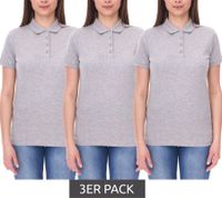 Polos de algodón orgánico SANTINO Mathias para mujer, paquete de 3, manga corta jaspeada, 180 g/m², gris
