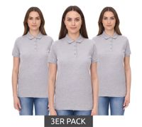 Polos de algodón orgánico SANTINO Mathias para mujer, paquete de 3, manga corta jaspeada, 180 g/m², gris