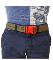 2er Sparpack Champion Gürtel für Damen und Herren Steckschnallen-Gürtel moderner Alltags-Gürtel mit Marken-Logo 123 cm CM3-0805-340 Olivgrün