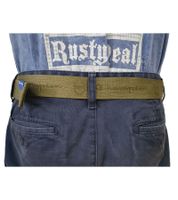 2er Sparpack Champion Gürtel für Damen und Herren Steckschnallen-Gürtel moderner Alltags-Gürtel mit Marken-Logo 123 cm CM3-0805-340 Olivgrün