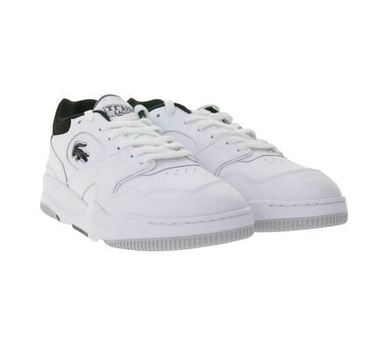 LACOSTE LINESHOT 124 2 SMA Men's Genuine Leather Shoes, Breathable Sneakers with OrthoLite Insole, Lace-Up Shoes, White