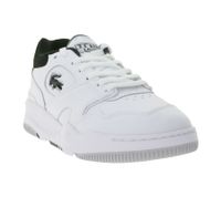 LACOSTE LINESHOT 124 2 SMA Herren Echtleder-Schuhe atmungsaktiver Sneaker mit OrthoLite Innensohle Schnür-Schuhe Weiß