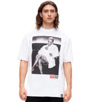 RE:COVERED X Studio Canal Herren T-Shirt EVIL DEAD 2 oder BASIC INSTINCT Baumwoll-Shirt mit großem Print Rundhals-Shirt RCSTC12 Weiß