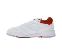 LACOSTE LINESHOT 124 2 SMA Scarpe da uomo in vera pelle, sneakers traspiranti con soletta OrthoLite, scarpe stringate, bianco/rosso